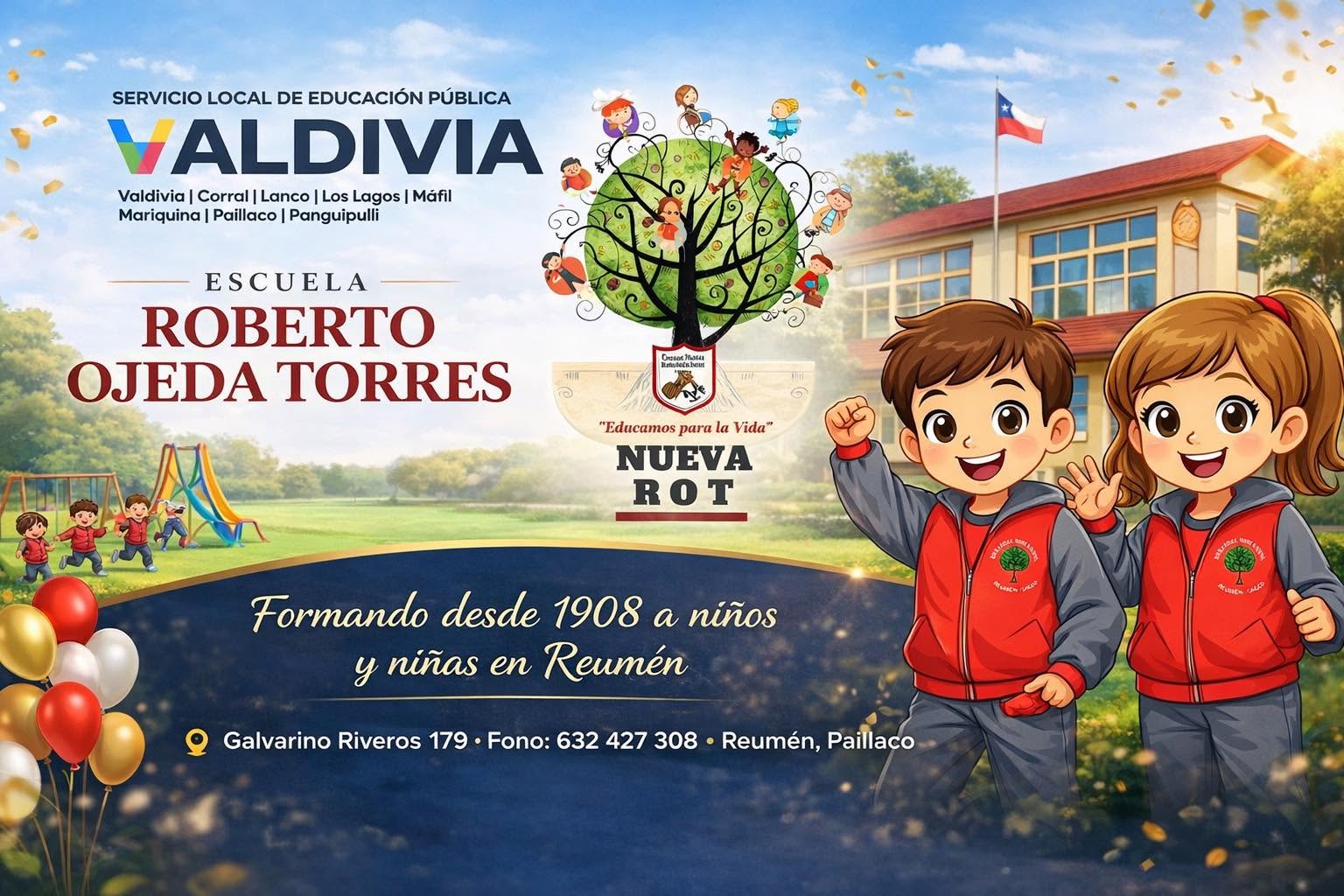 Ilustración de la Escuela Roberto Ojeda Torres